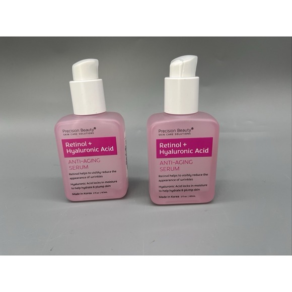 2 Precision Beauty Retinol + Hyaluronic Acid Anti-Aging Serum 2 fl oz Lot of 2 - Picture 1 of 3